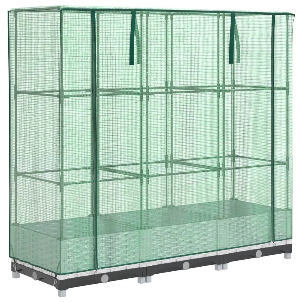 vidaXL Raised Bed with Greenhouse Cover Rattan Look 40x40x123 cm by vidaXL