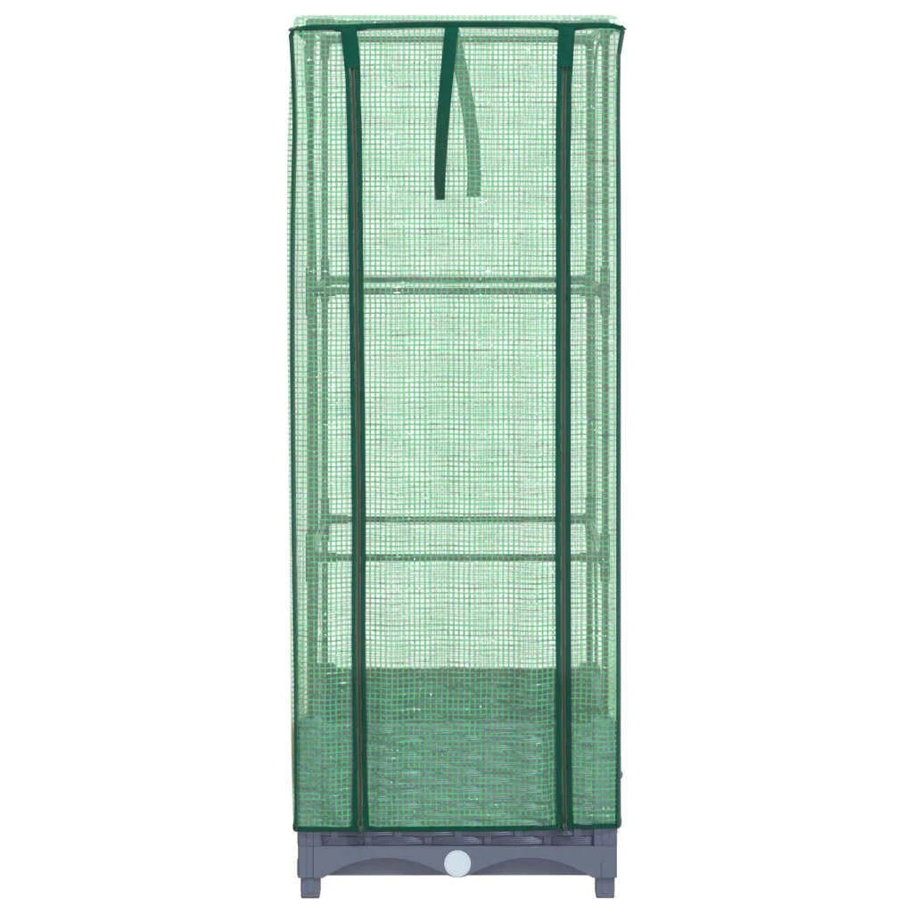 vidaXL Raised Bed with Greenhouse Cover Rattan Look 40x40x123 cm by vidaXL