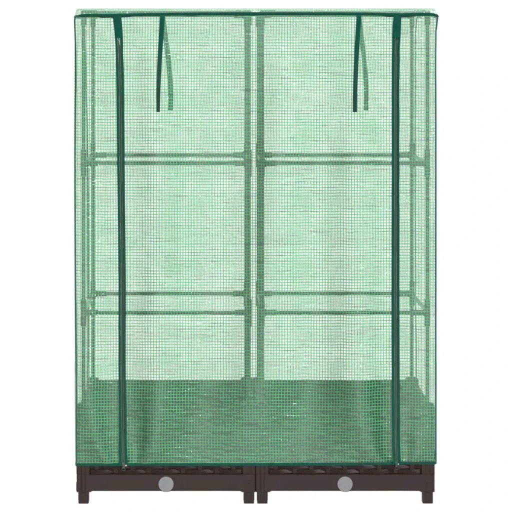 vidaXL Raised Bed with Greenhouse Cover Rattan Look 40x40x123 cm by vidaXL