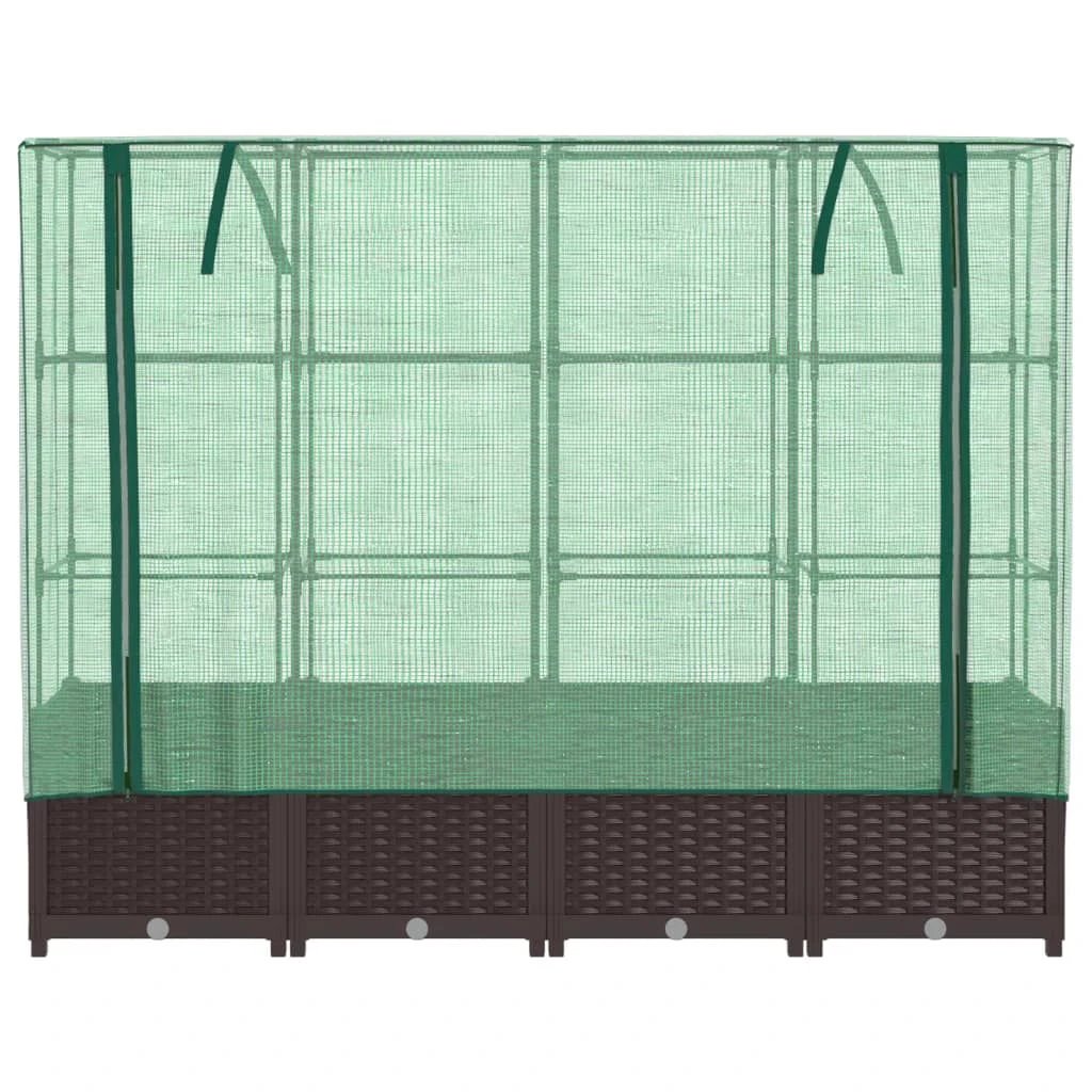 vidaXL vidaXL Raised Bed with Greenhouse Cover Rattan Look 40x40x123 cm - Greenhouse