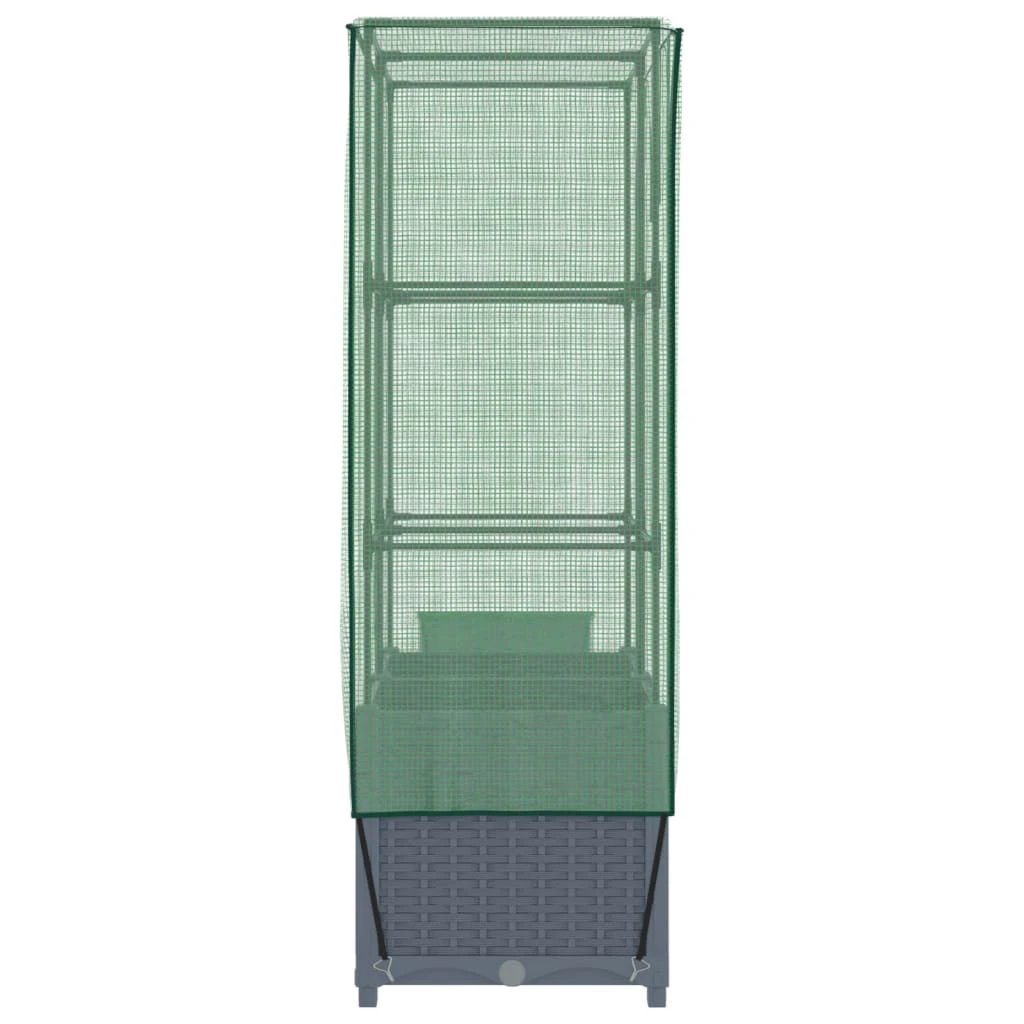 vidaXL Raised Bed with Greenhouse Cover Rattan Look 40x40x123 cm by vidaXL