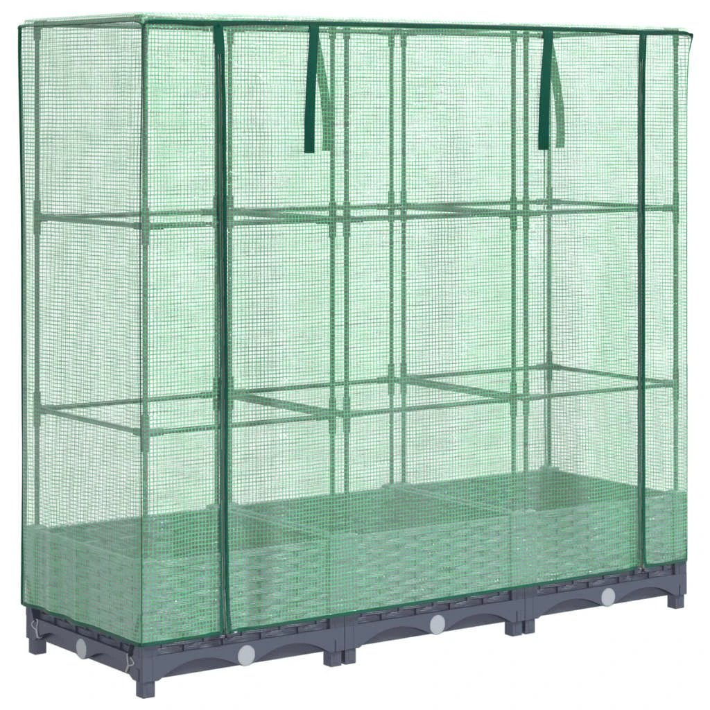 vidaXL vidaXL Raised Bed with Greenhouse Cover Rattan Look 40x40x123 cm - Greenhouse