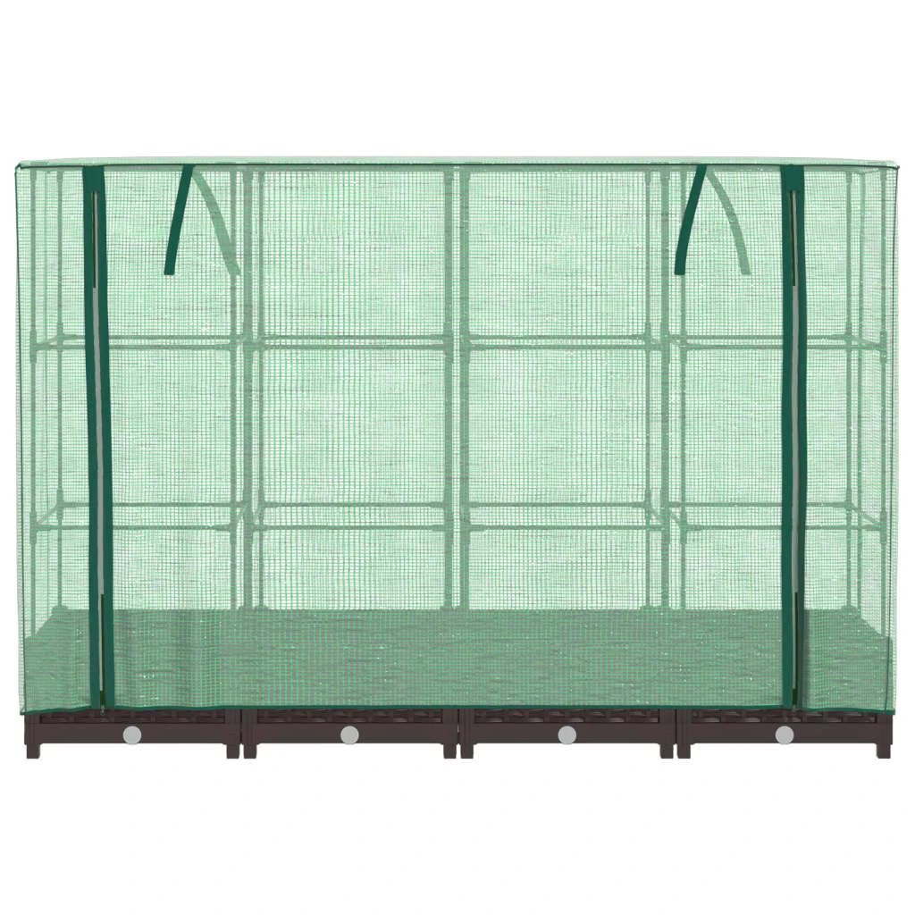 vidaXL vidaXL Raised Bed with Greenhouse Cover Rattan Look 40x40x123 cm - Greenhouse