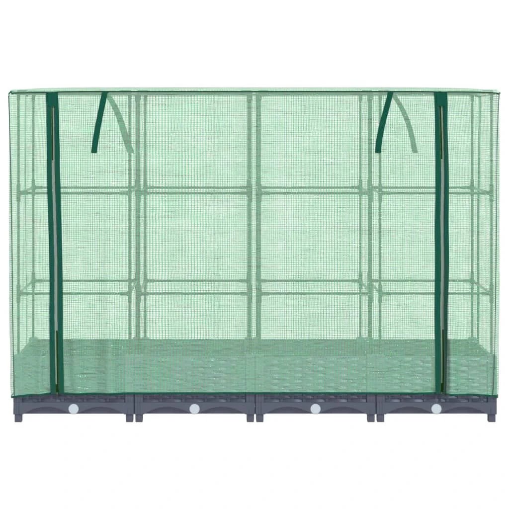 vidaXL vidaXL Raised Bed with Greenhouse Cover Rattan Look 40x40x123 cm - Greenhouse