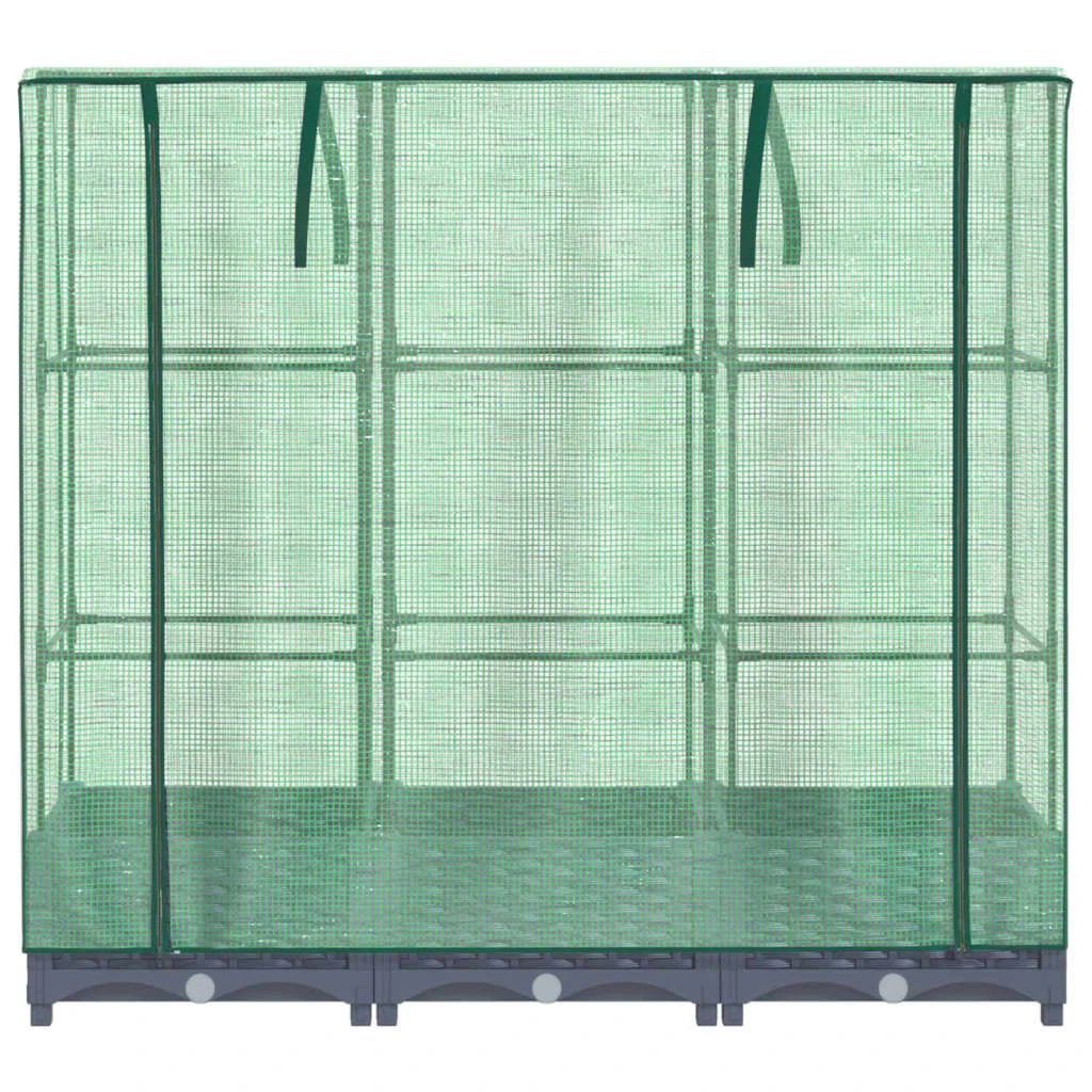 vidaXL vidaXL Raised Bed with Greenhouse Cover Rattan Look 40x40x123 cm - Greenhouse