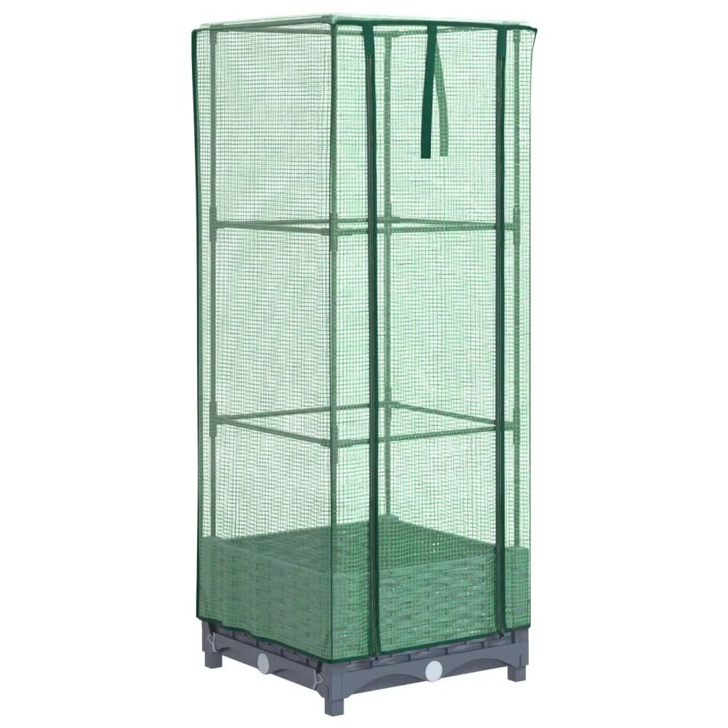 vidaXL vidaXL Raised Bed with Greenhouse Cover Rattan Look 40x40x123 cm - Greenhouse