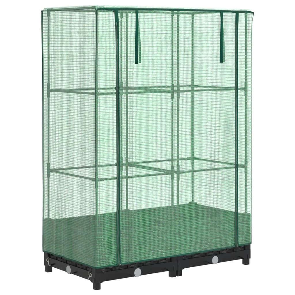 vidaXL vidaXL Raised Bed with Greenhouse Cover Rattan Look 40x40x123 cm - Greenhouse