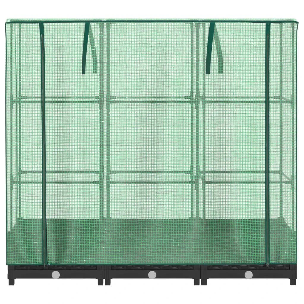 vidaXL vidaXL Raised Bed with Greenhouse Cover Rattan Look 40x40x123 cm - Greenhouse