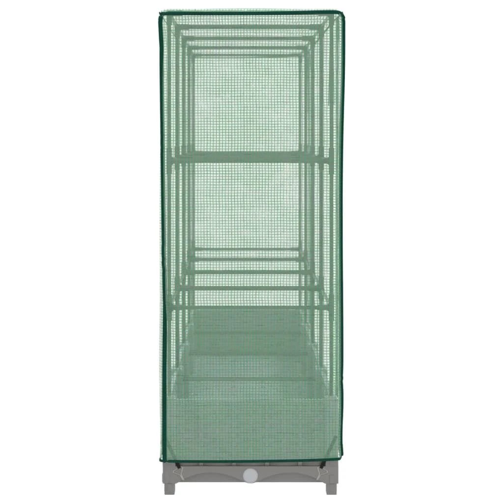 vidaXL vidaXL Raised Bed with Greenhouse Cover Rattan Look 40x40x123 cm - Greenhouse