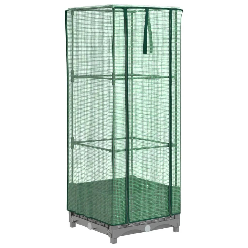 vidaXL vidaXL Raised Bed with Greenhouse Cover Rattan Look 40x40x123 cm - Greenhouse