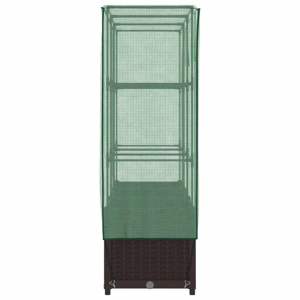 vidaXL Raised Bed with Greenhouse Cover Rattan Look 40x40x123 cm by vidaXL