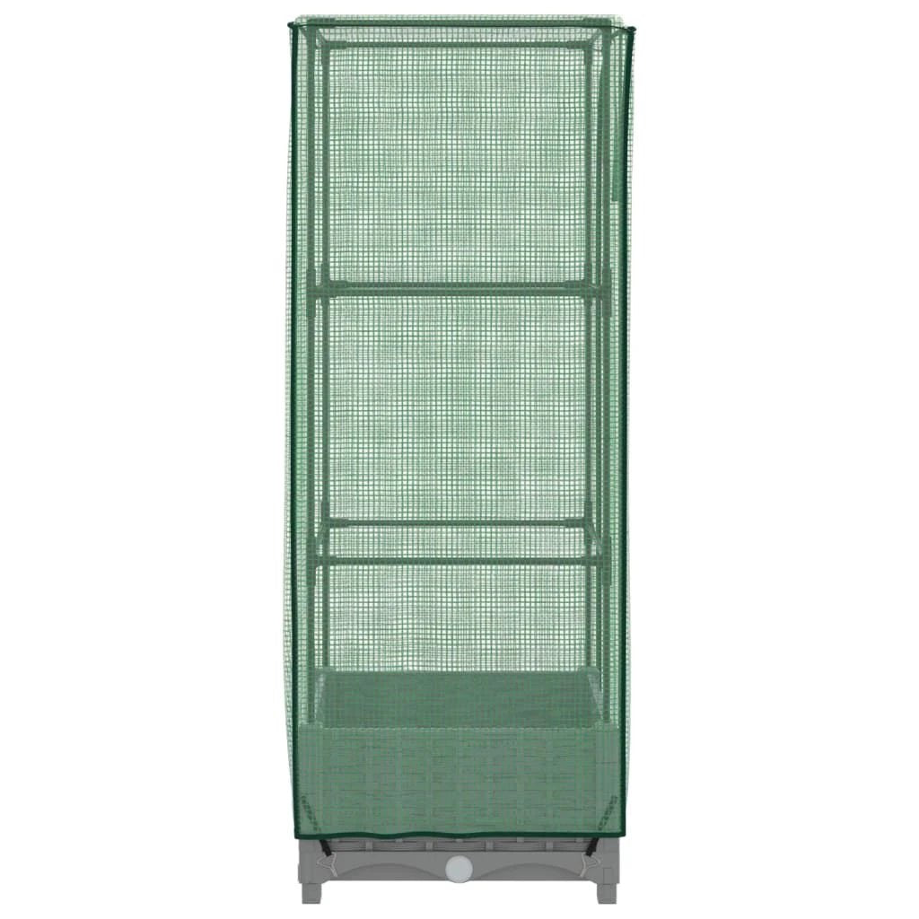 vidaXL vidaXL Raised Bed with Greenhouse Cover Rattan Look 40x40x123 cm - Greenhouse