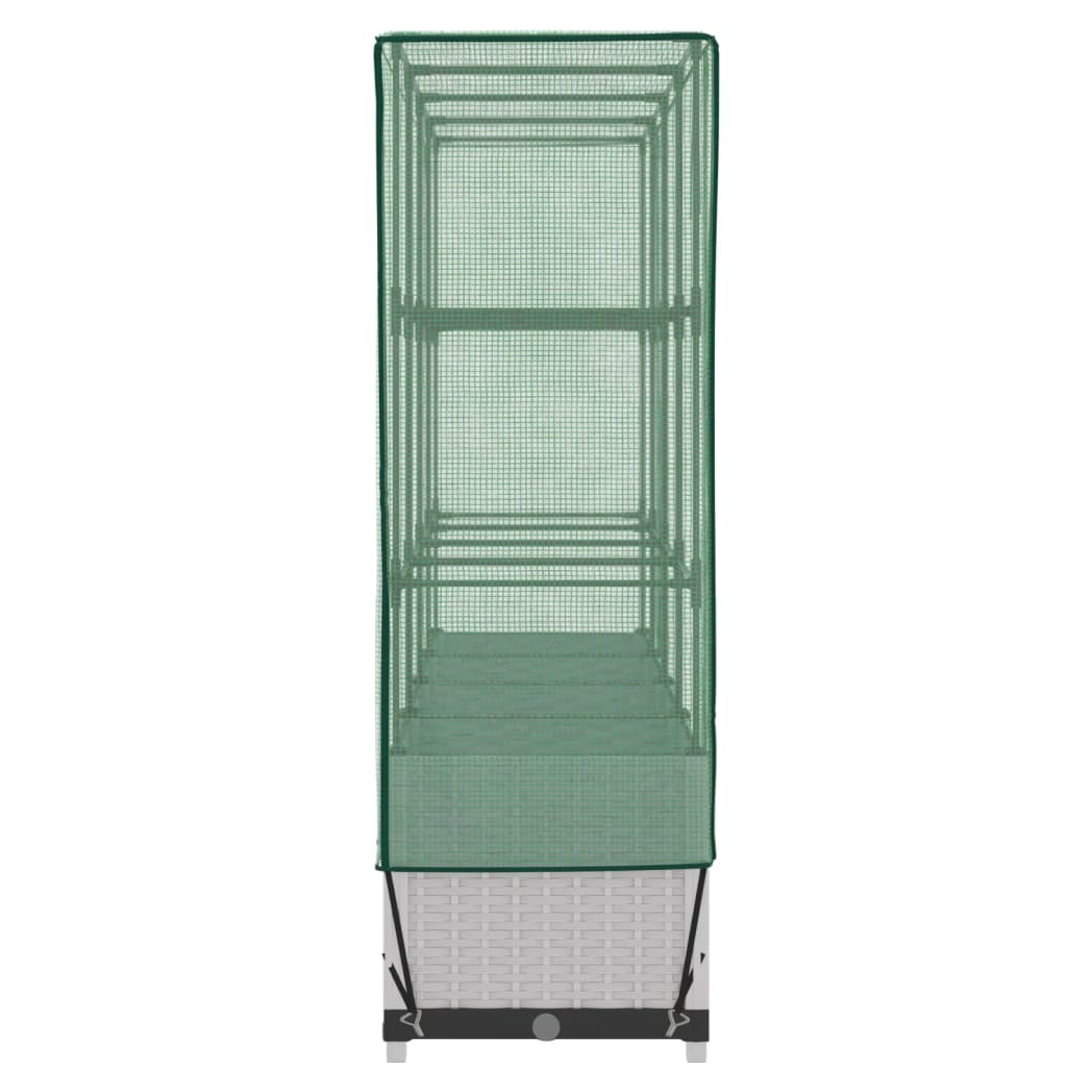 vidaXL Raised Bed with Greenhouse Cover Rattan Look 40x40x123 cm by vidaXL