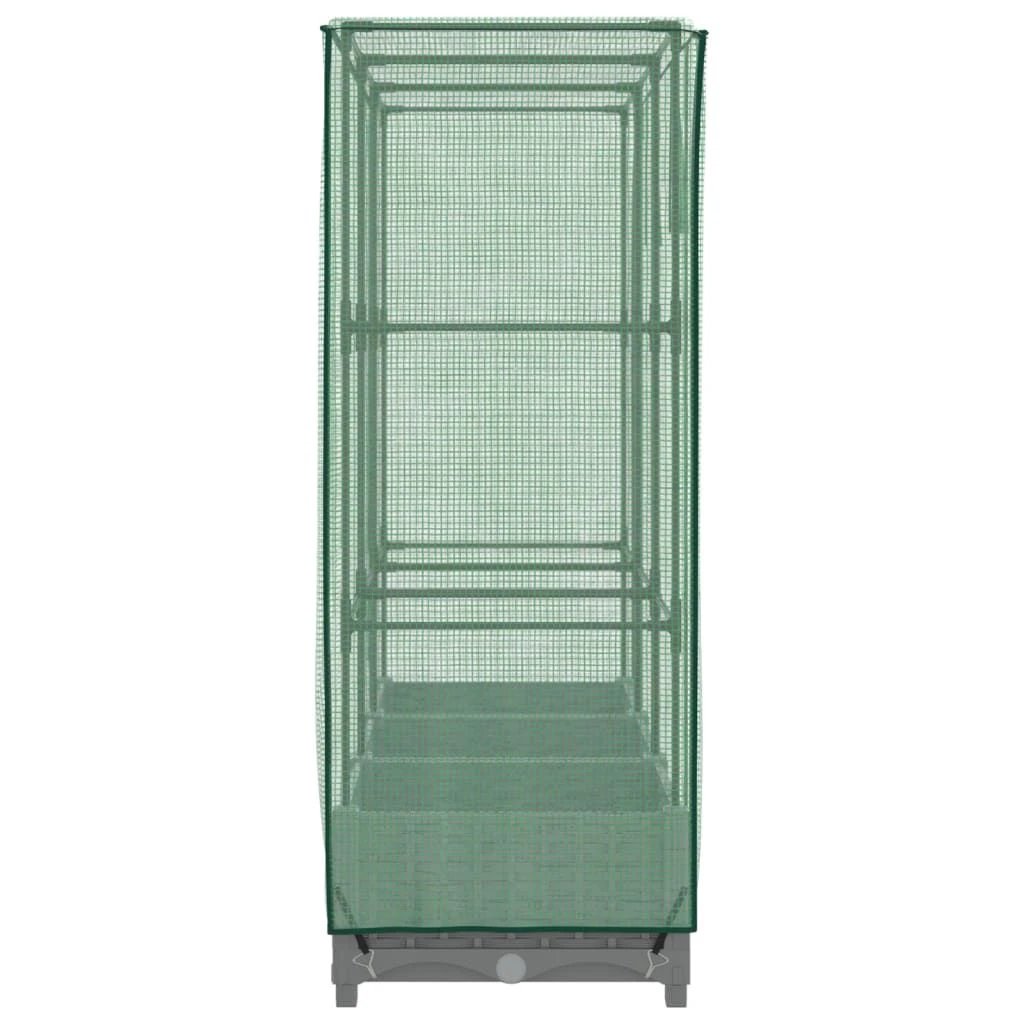 vidaXL vidaXL Raised Bed with Greenhouse Cover Rattan Look 40x40x123 cm - Greenhouse