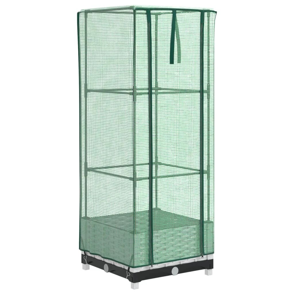 vidaXL vidaXL Raised Bed with Greenhouse Cover Rattan Look 40x40x123 cm - Greenhouse