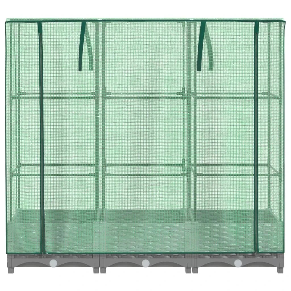 vidaXL vidaXL Raised Bed with Greenhouse Cover Rattan Look 40x40x123 cm - Greenhouse