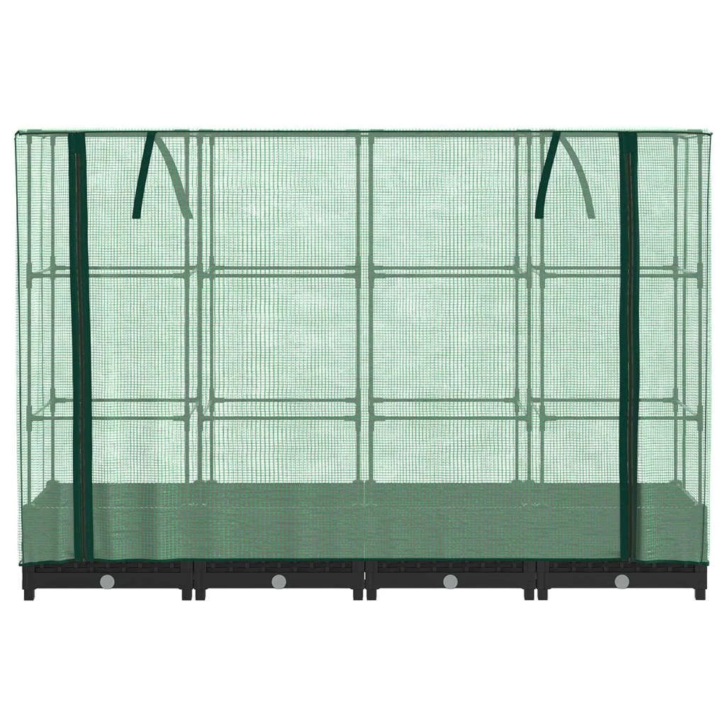 vidaXL vidaXL Raised Bed with Greenhouse Cover Rattan Look 40x40x123 cm - Greenhouse