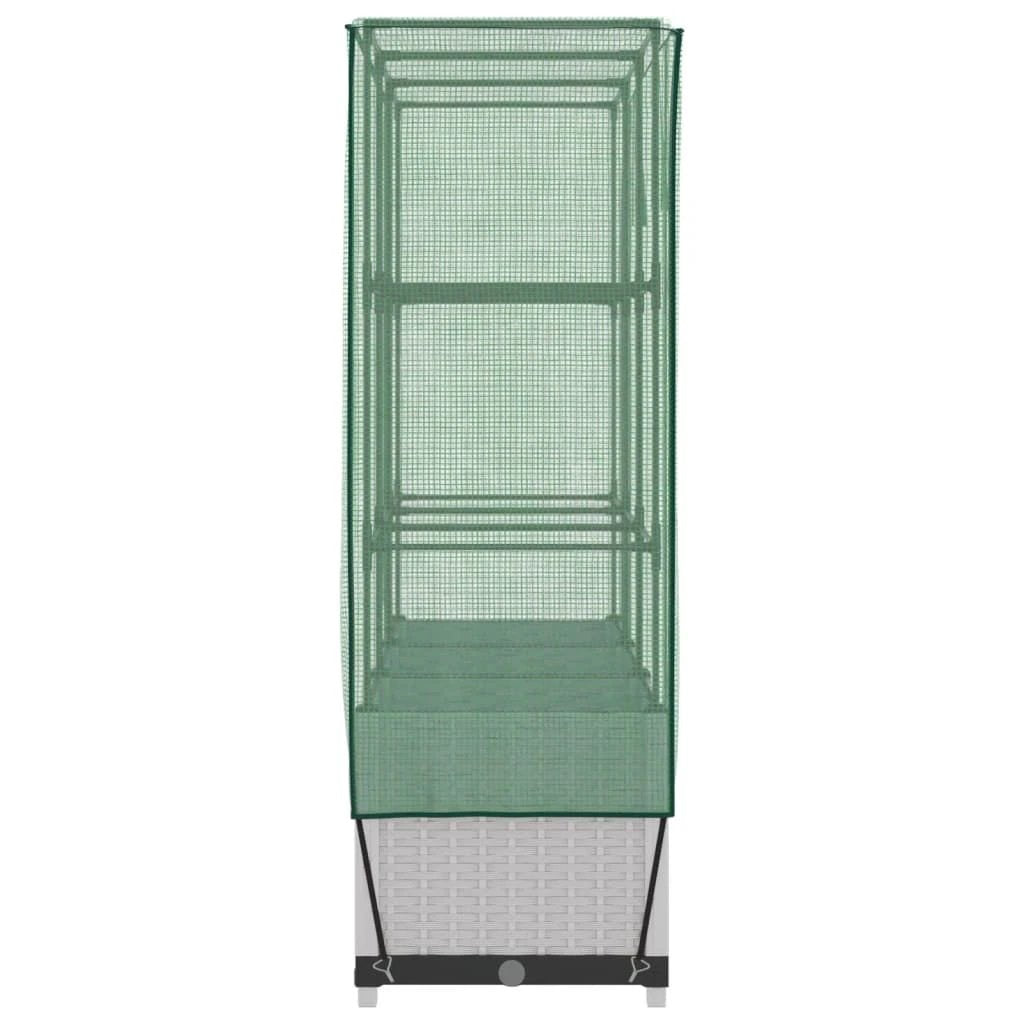 vidaXL Raised Bed with Greenhouse Cover Rattan Look 40x40x123 cm by vidaXL