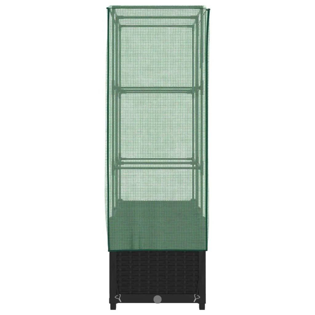 vidaXL Raised Bed with Greenhouse Cover Rattan Look 40x40x123 cm by vidaXL