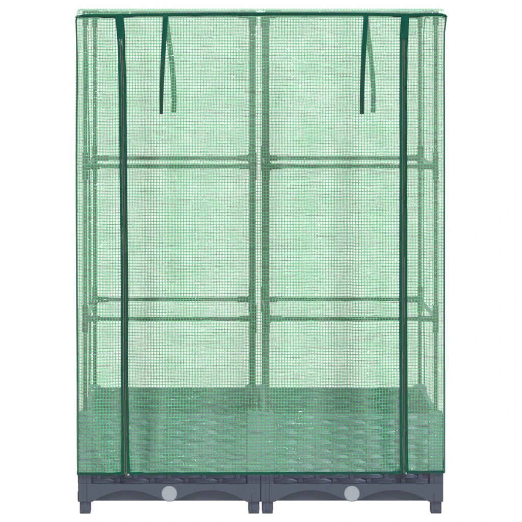 vidaXL Raised Bed with Greenhouse Cover Rattan Look 40x40x123 cm by vidaXL