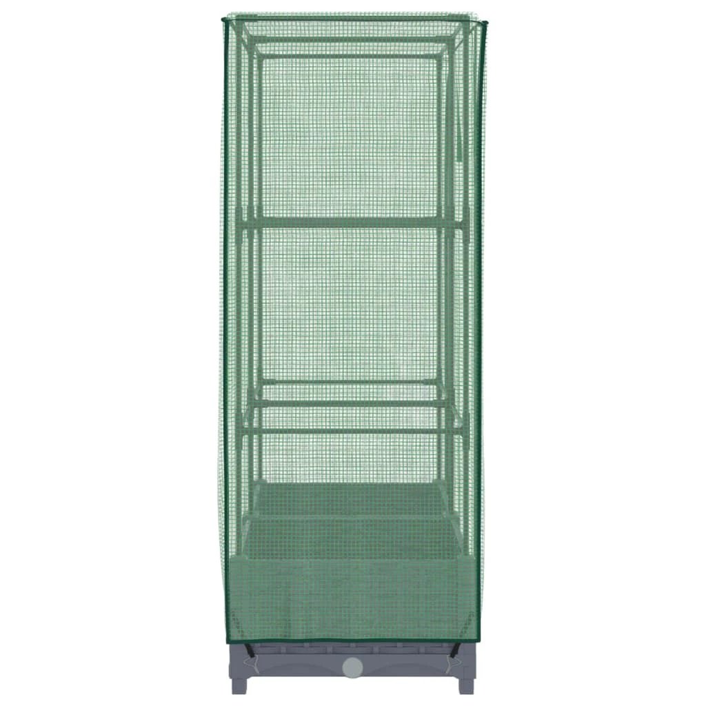 vidaXL Raised Bed with Greenhouse Cover Rattan Look 40x40x123 cm by vidaXL