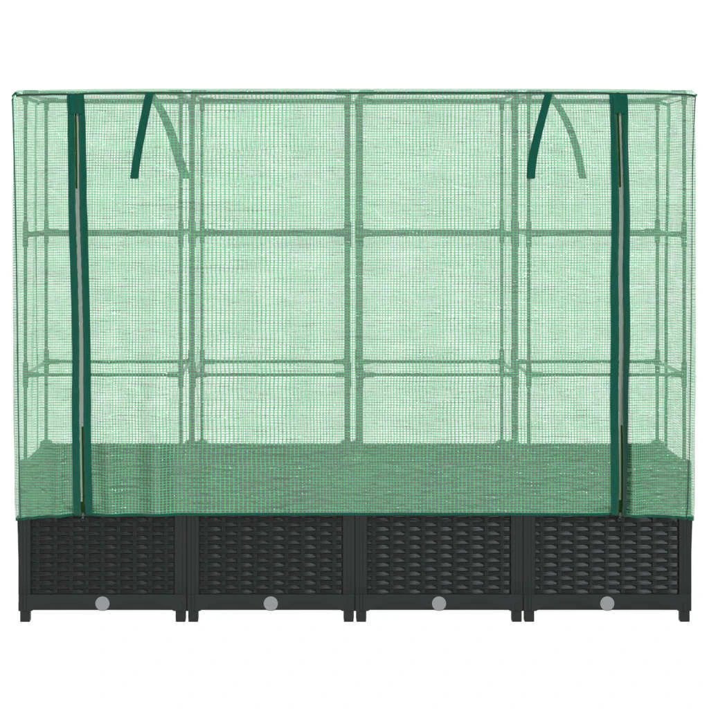 vidaXL Raised Bed with Greenhouse Cover Rattan Look 40x40x123 cm by vidaXL