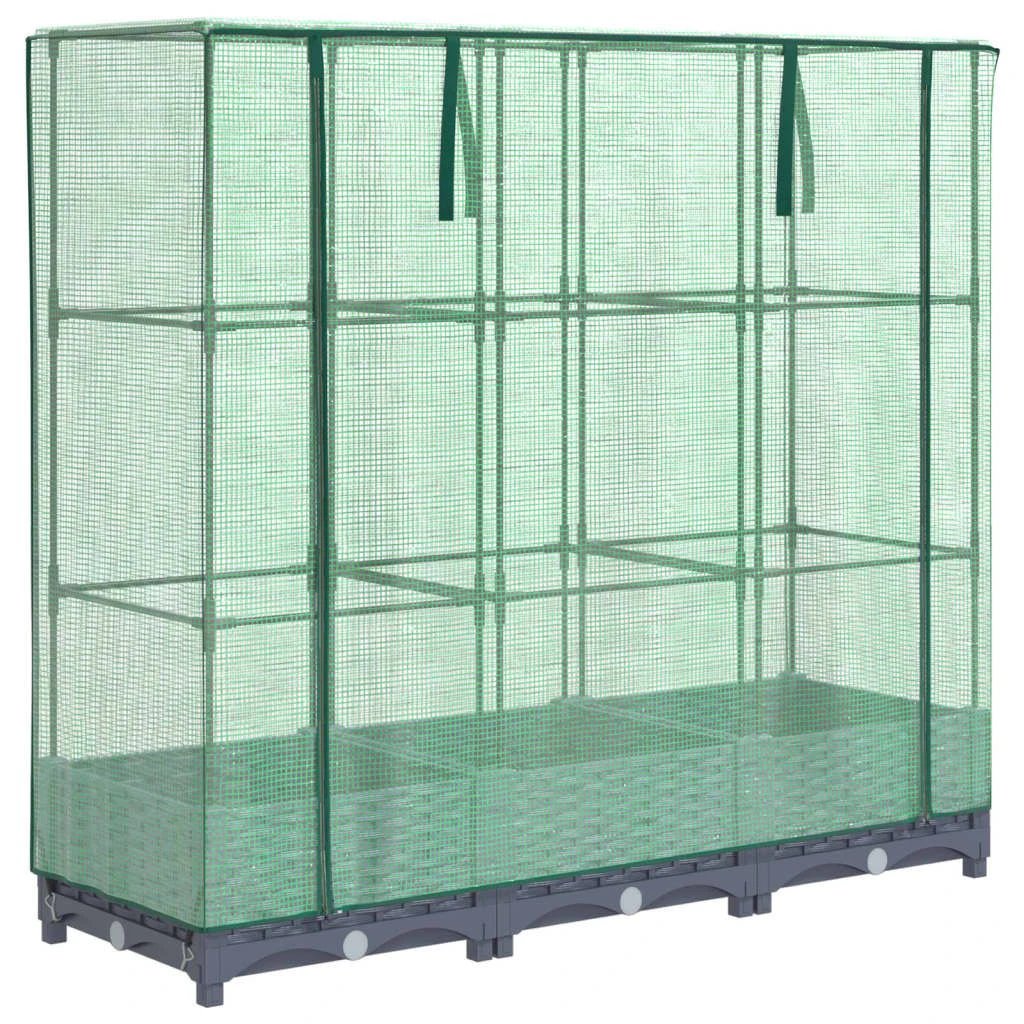 vidaXL Raised Bed with Greenhouse Cover Rattan Look 40x40x123 cm by vidaXL