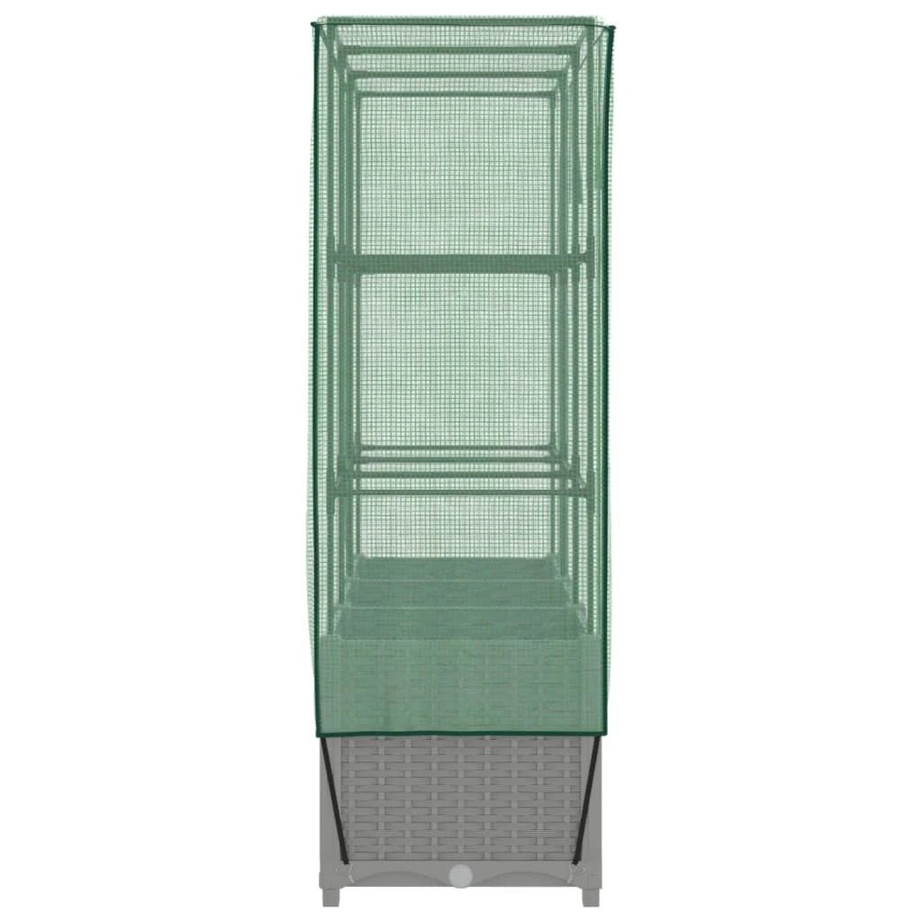 vidaXL vidaXL Raised Bed with Greenhouse Cover Rattan Look 40x40x123 cm - Greenhouse