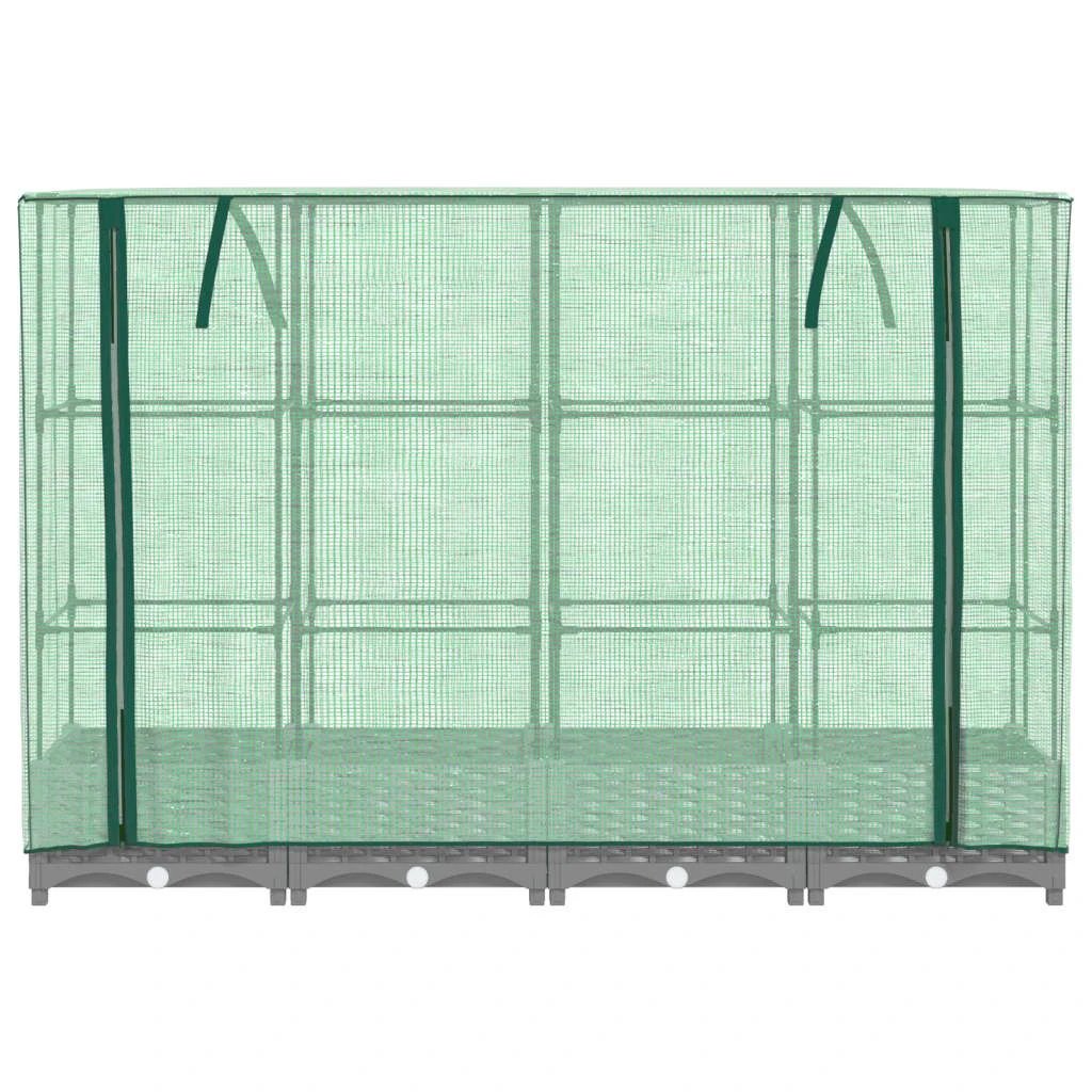 vidaXL vidaXL Raised Bed with Greenhouse Cover Rattan Look 40x40x123 cm - Greenhouse
