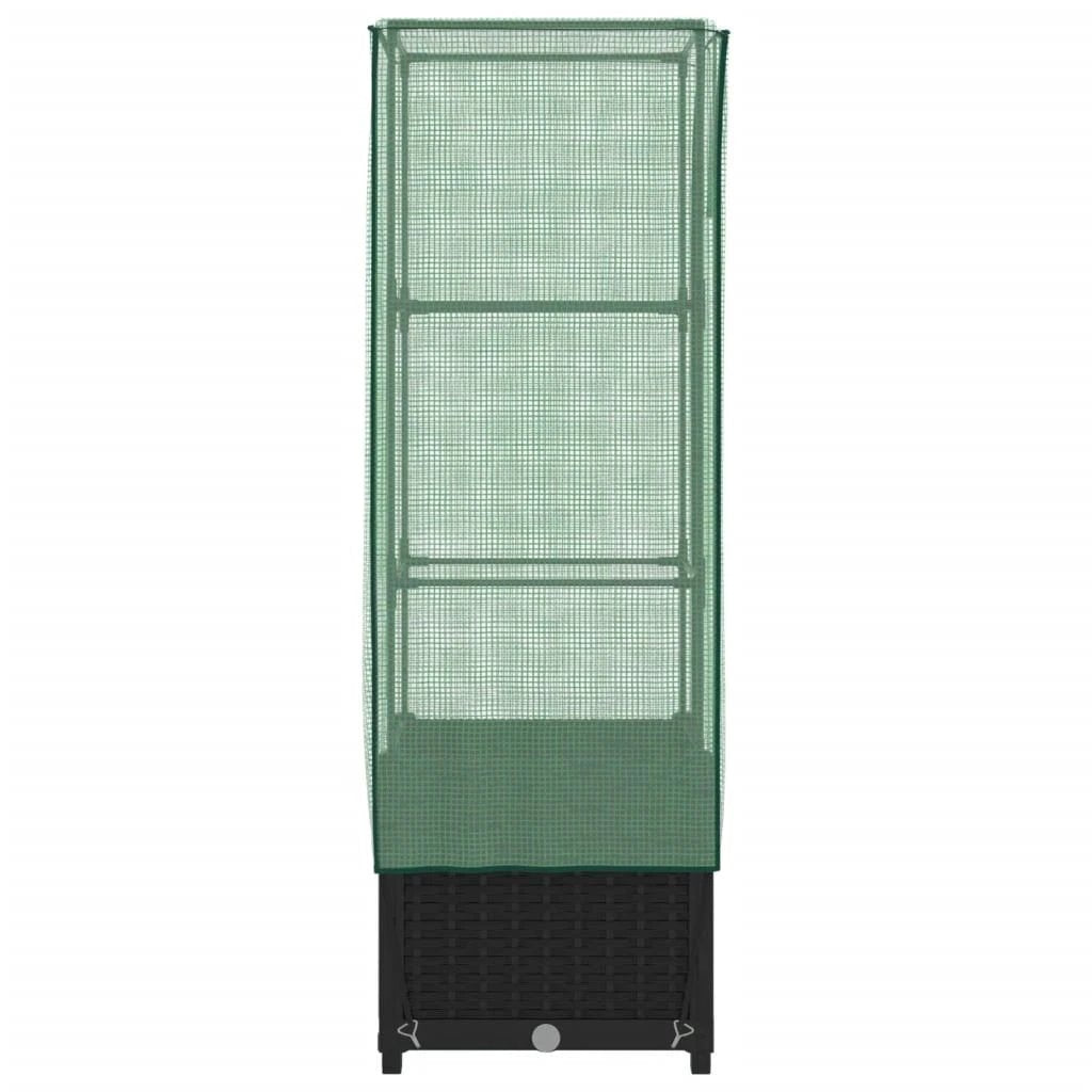 vidaXL vidaXL Raised Bed with Greenhouse Cover Rattan Look 40x40x123 cm - Greenhouse