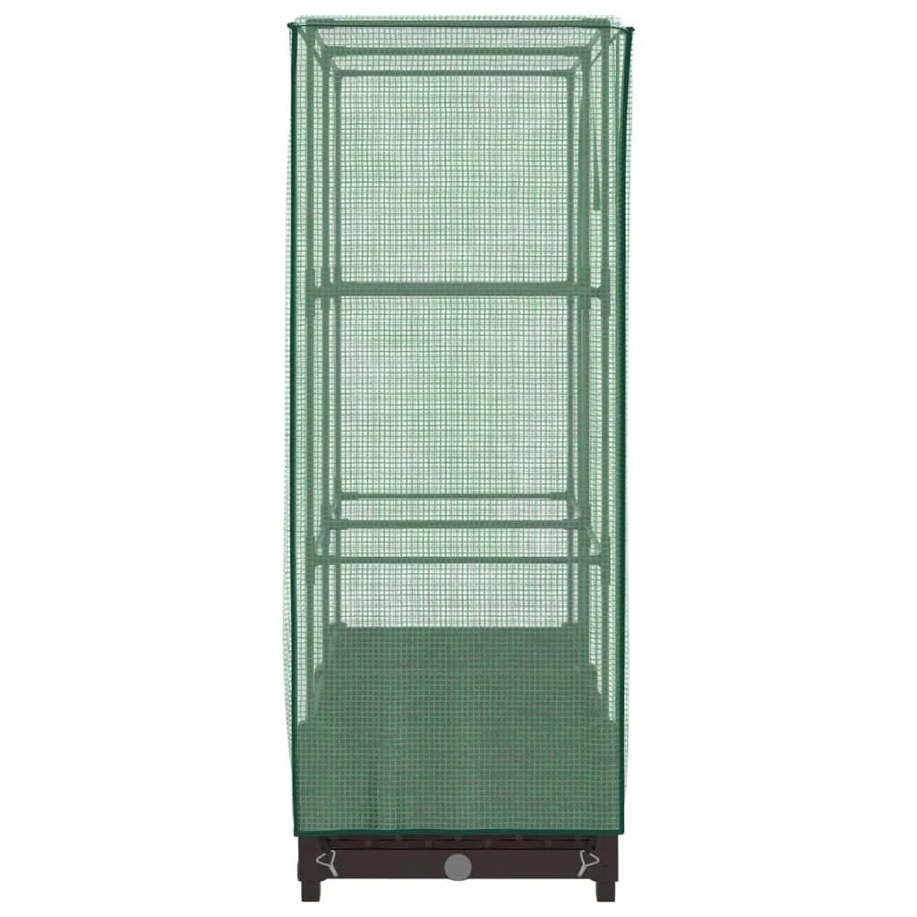vidaXL Raised Bed with Greenhouse Cover Rattan Look 40x40x123 cm by vidaXL