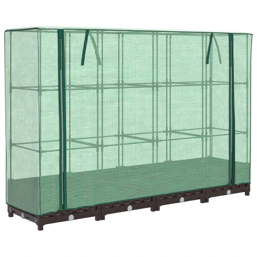 vidaXL vidaXL Raised Bed with Greenhouse Cover Rattan Look 40x40x123 cm - Greenhouse