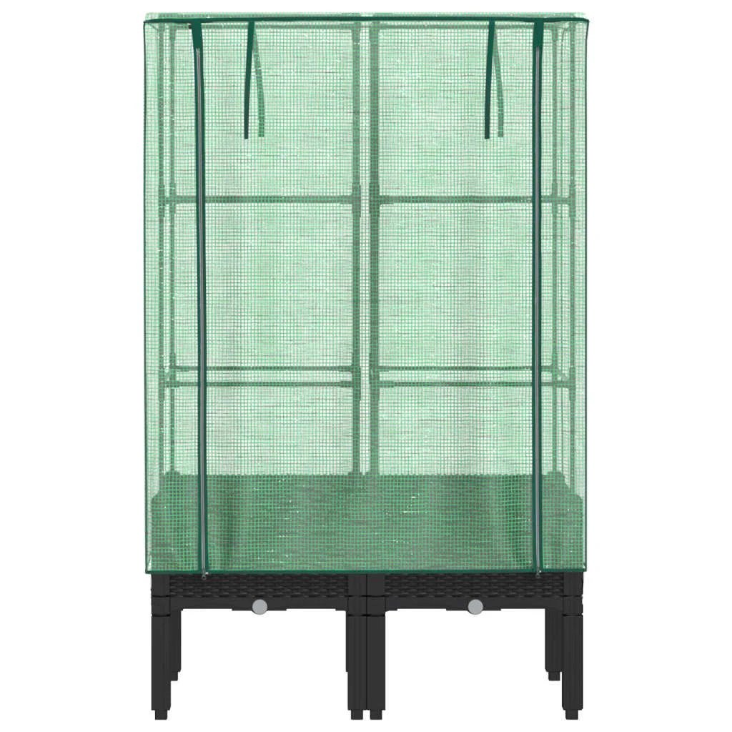 vidaXL vidaXL Raised Bed with Greenhouse Cover Rattan Look 40x40x140 cm - Greenhouse