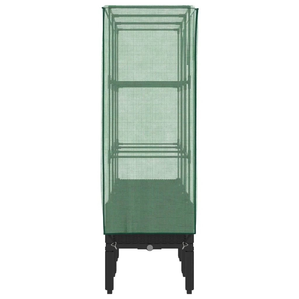 vidaXL vidaXL Raised Bed with Greenhouse Cover Rattan Look 40x40x140 cm - Greenhouse