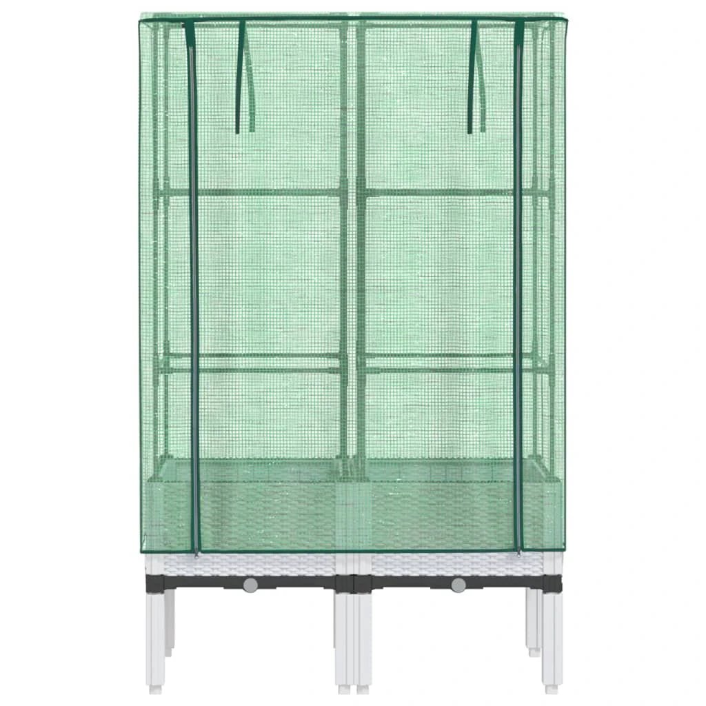 vidaXL Raised Bed with Greenhouse Cover Rattan Look 40x40x140 cm by vidaXL