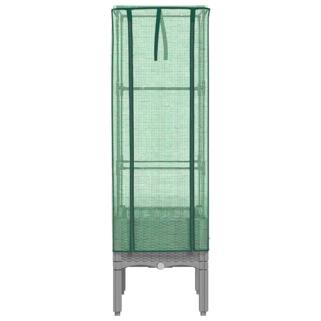 vidaXL Raised Bed with Greenhouse Cover Rattan Look 40x40x140 cm by vidaXL