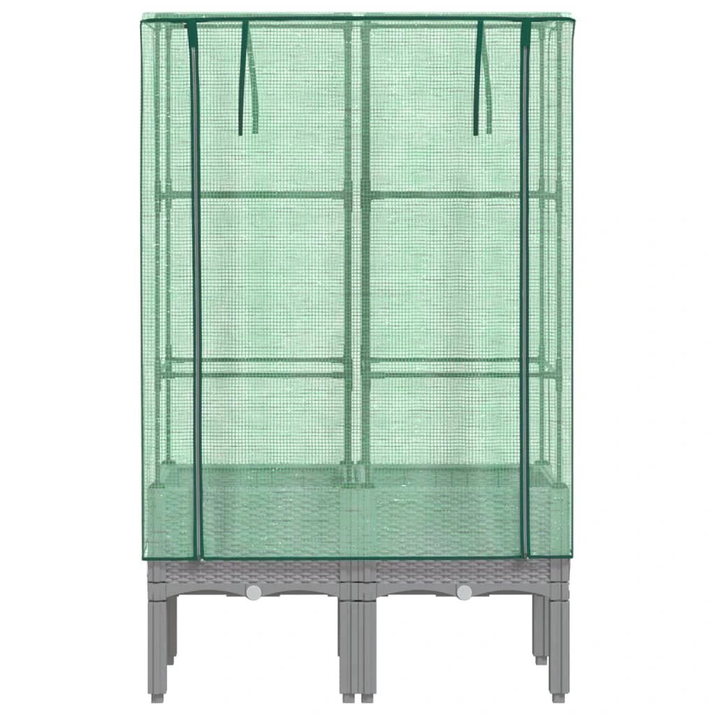 vidaXL Raised Bed with Greenhouse Cover Rattan Look 40x40x140 cm by vidaXL