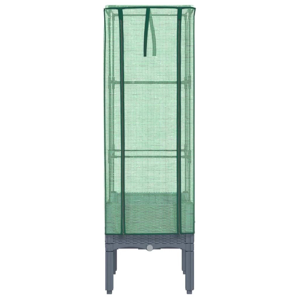 vidaXL vidaXL Raised Bed with Greenhouse Cover Rattan Look 40x40x140 cm - Greenhouse
