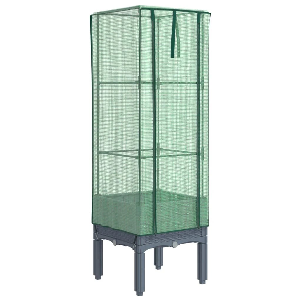 vidaXL vidaXL Raised Bed with Greenhouse Cover Rattan Look 40x40x140 cm - Greenhouse