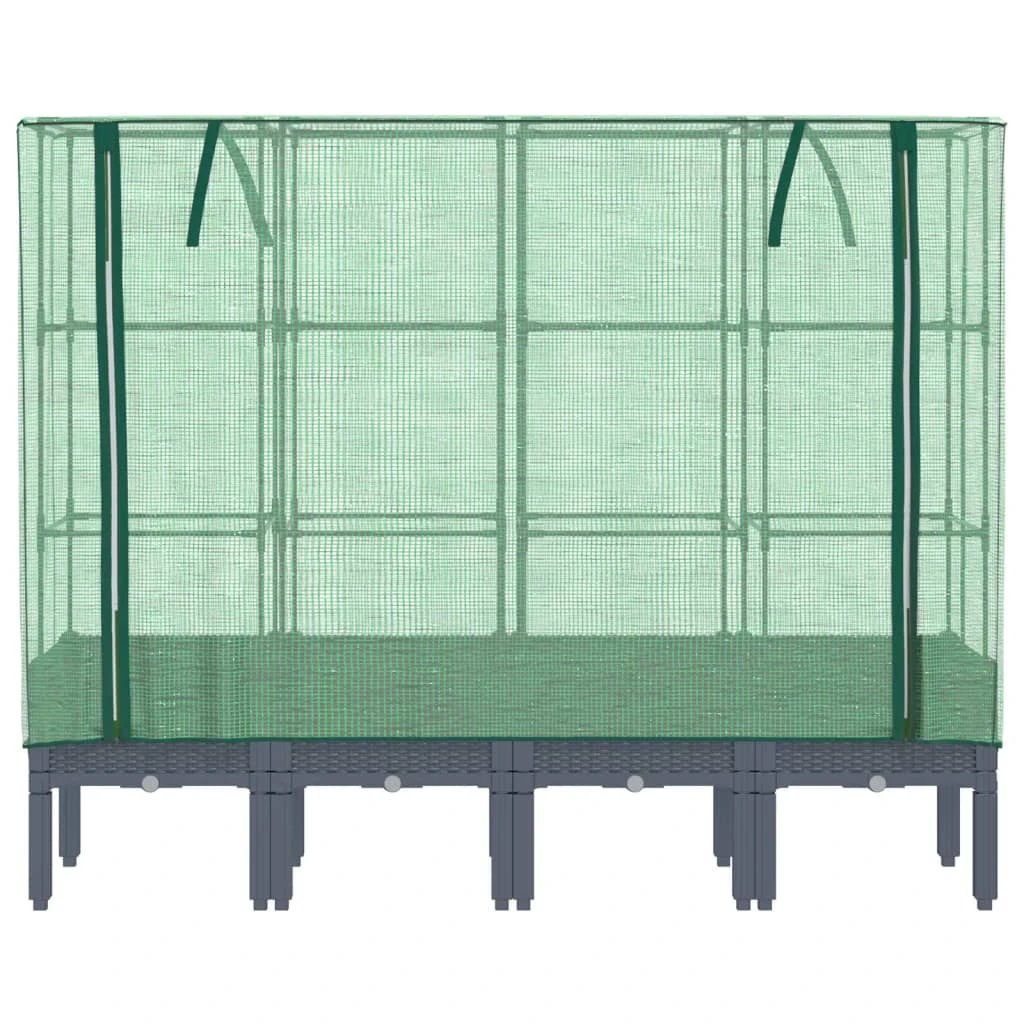 vidaXL vidaXL Raised Bed with Greenhouse Cover Rattan Look 40x40x140 cm - Greenhouse
