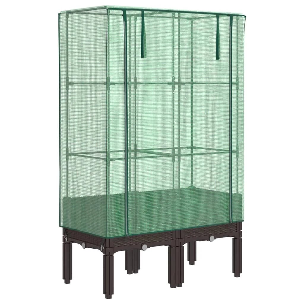 vidaXL vidaXL Raised Bed with Greenhouse Cover Rattan Look 40x40x140 cm - Greenhouse