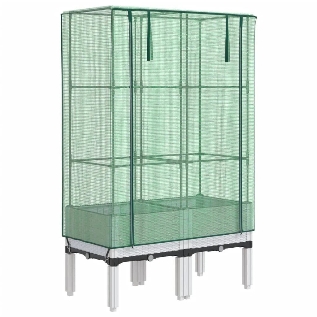 vidaXL Raised Bed with Greenhouse Cover Rattan Look 40x40x140 cm by vidaXL