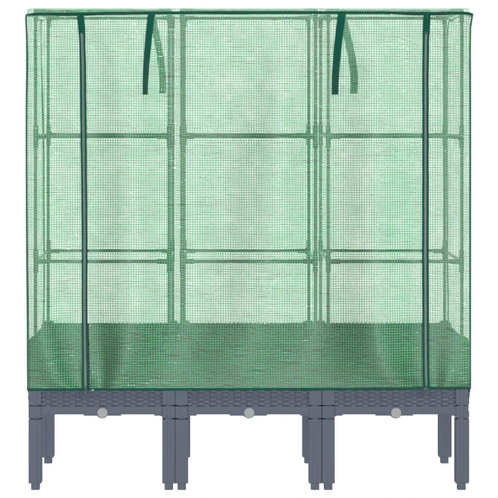 vidaXL Raised Bed with Greenhouse Cover Rattan Look 40x40x140 cm by vidaXL
