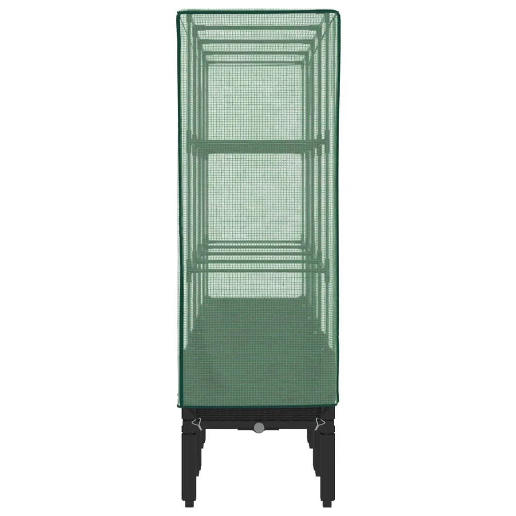 vidaXL Raised Bed with Greenhouse Cover Rattan Look 40x40x140 cm by vidaXL
