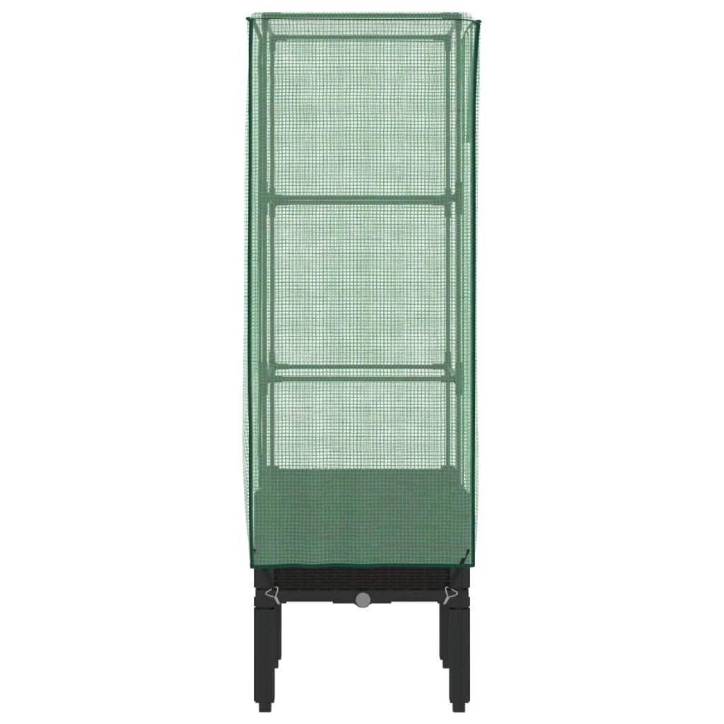 vidaXL Raised Bed with Greenhouse Cover Rattan Look 40x40x140 cm by vidaXL