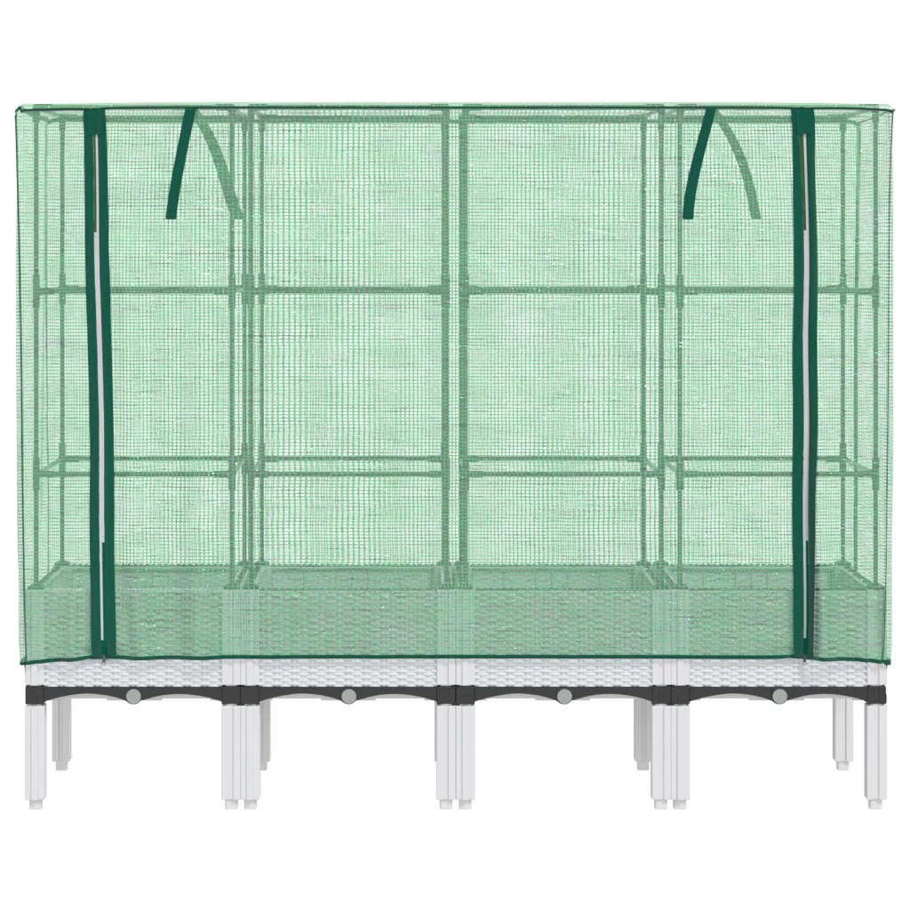 vidaXL Raised Bed with Greenhouse Cover Rattan Look 40x40x140 cm by vidaXL