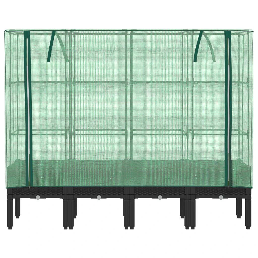 vidaXL Raised Bed with Greenhouse Cover Rattan Look 40x40x140 cm by vidaXL