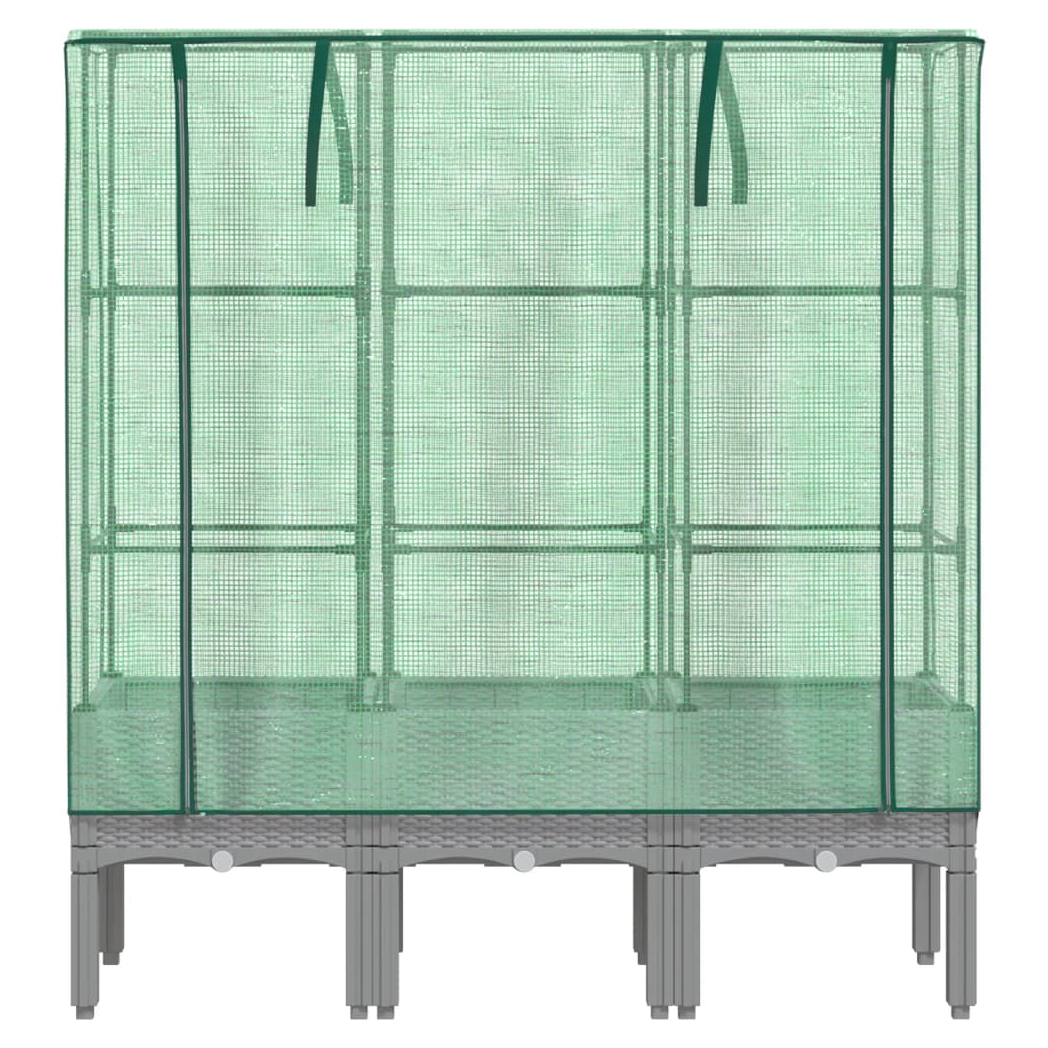 vidaXL vidaXL Raised Bed with Greenhouse Cover Rattan Look 40x40x140 cm - Greenhouse
