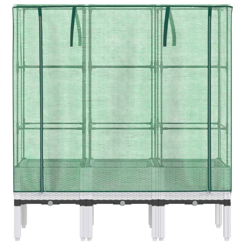 vidaXL Raised Bed with Greenhouse Cover Rattan Look 40x40x140 cm by vidaXL