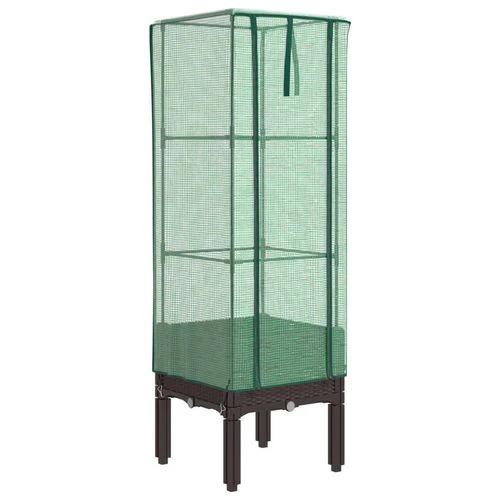 vidaXL vidaXL Raised Bed with Greenhouse Cover Rattan Look 40x40x140 cm - Greenhouse